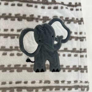 Lambs & Ivy Ivory/Gray Jungle Print Luxury Fleece Nursery Blanket